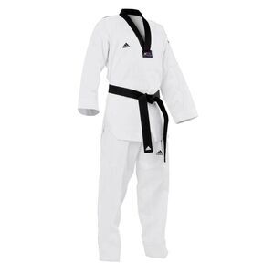 Adidas Fighter Dan Dobok Uniform Sz 2 160cm White/Black Trim 3 pcs